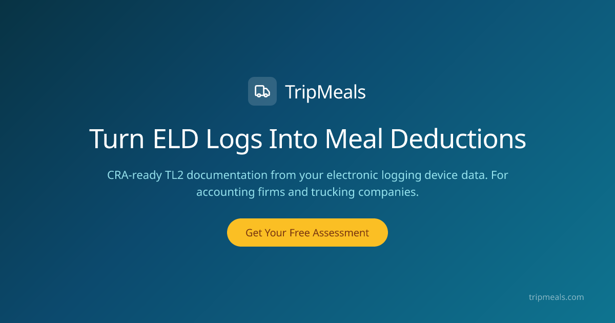 Turn ELD Logs Into Meal Deductions — CRA-Ready TL2 Forms